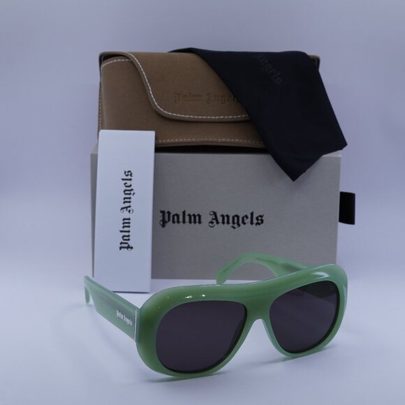 Palm Angels PERI103 ELFIN 5007 Aviator Sunglasses - Light Green/Dark Grey - Picture 1 of 9